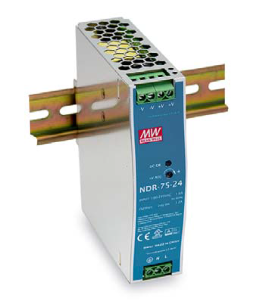LevelOne Industrie Netzteil 24VDC/ 75W+DIN-Schiene silber