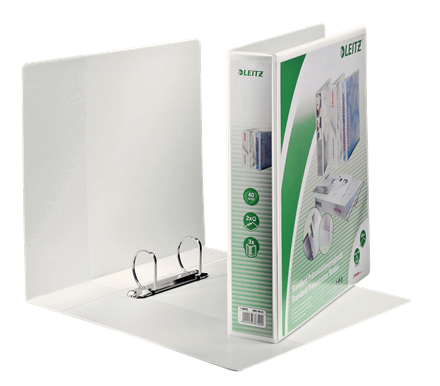 LEITZ Präsentationsringbücher 2-Ringe weiß 6,3 cm DIN A4, 4 St.