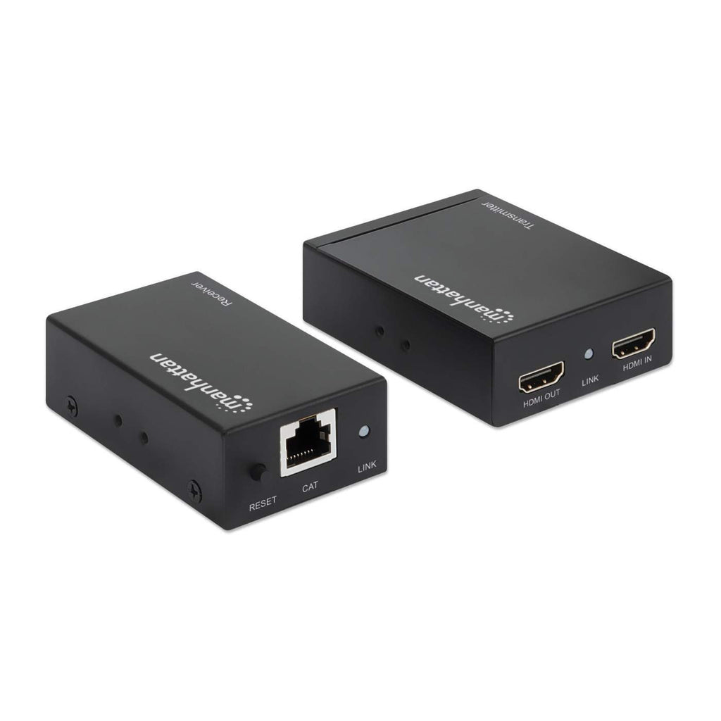 MANHATTAN HDMI over Ethernet Extender Kit Signalverstaerker 1080p bis zu 50 m ueber ein Cat6-Netzwerkkabel lokaler HDMI Ausgang