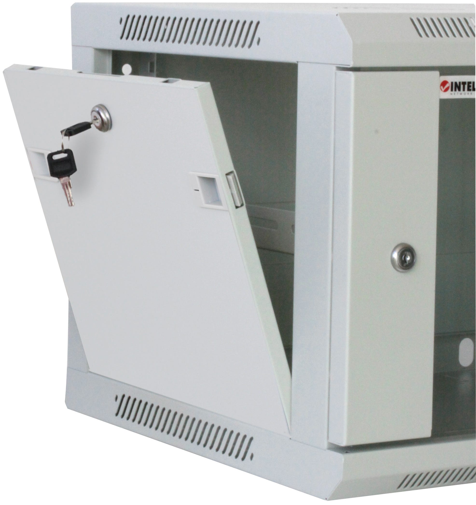 INTELLINET 48,3cm Wandverteiler 6HE 450mm tief HxBxT 370x 600 x 450 mm 19 Zoll vollstaendig montiert grau