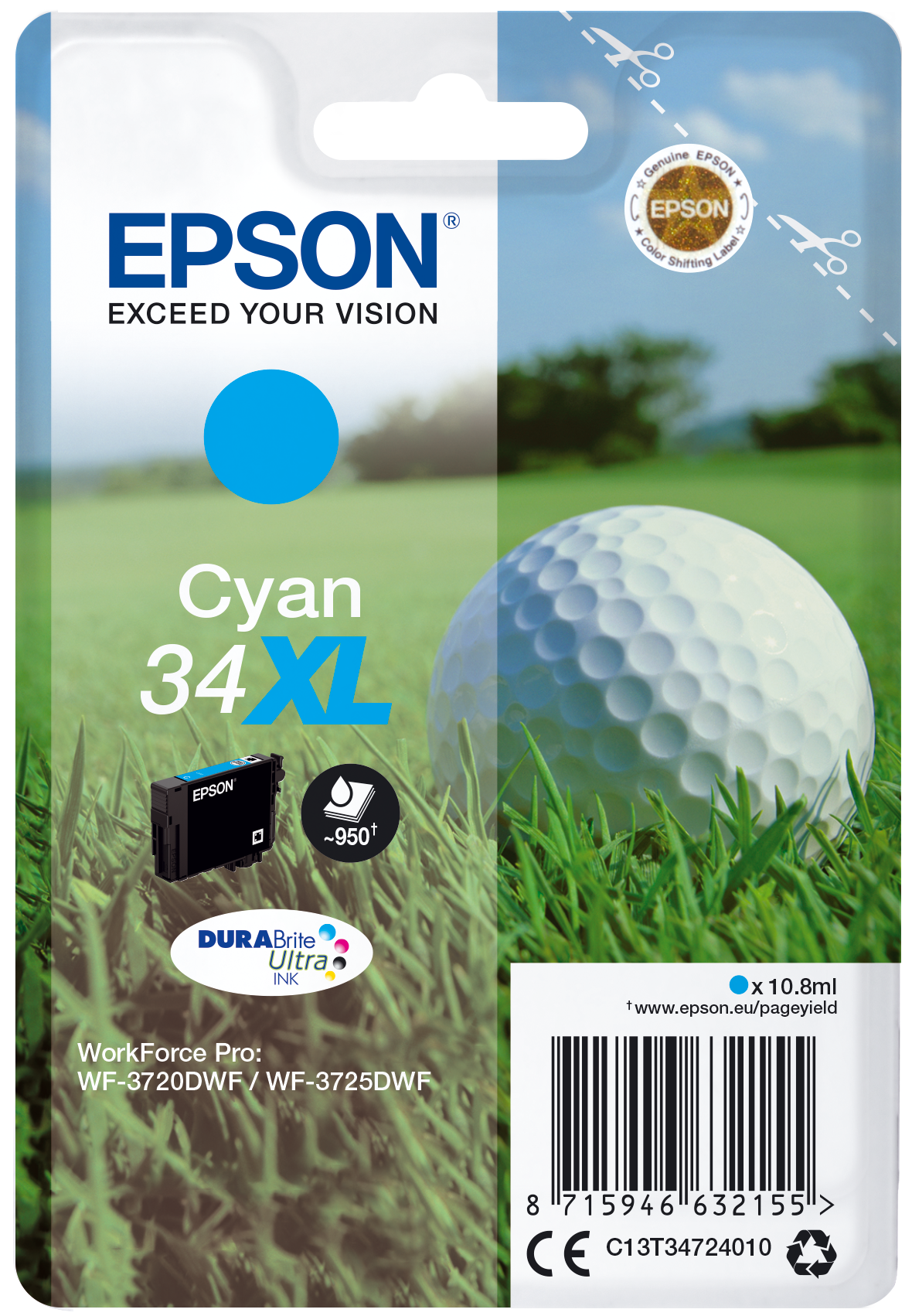 EPSON 34XL /T3472XL (Golfball) cyan Druckerpatrone