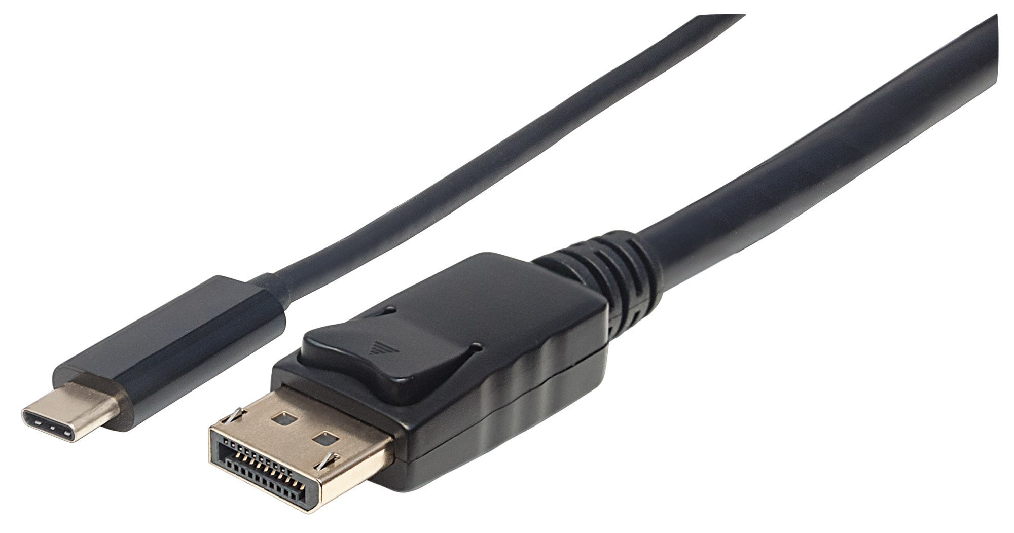 MANHATTAN USB Typ C auf DisplayPort-Kabel 1m Konvertiert das Alternate-Mode-Signal in ein DisplayPort 4K-Ausgangssignal schwarz