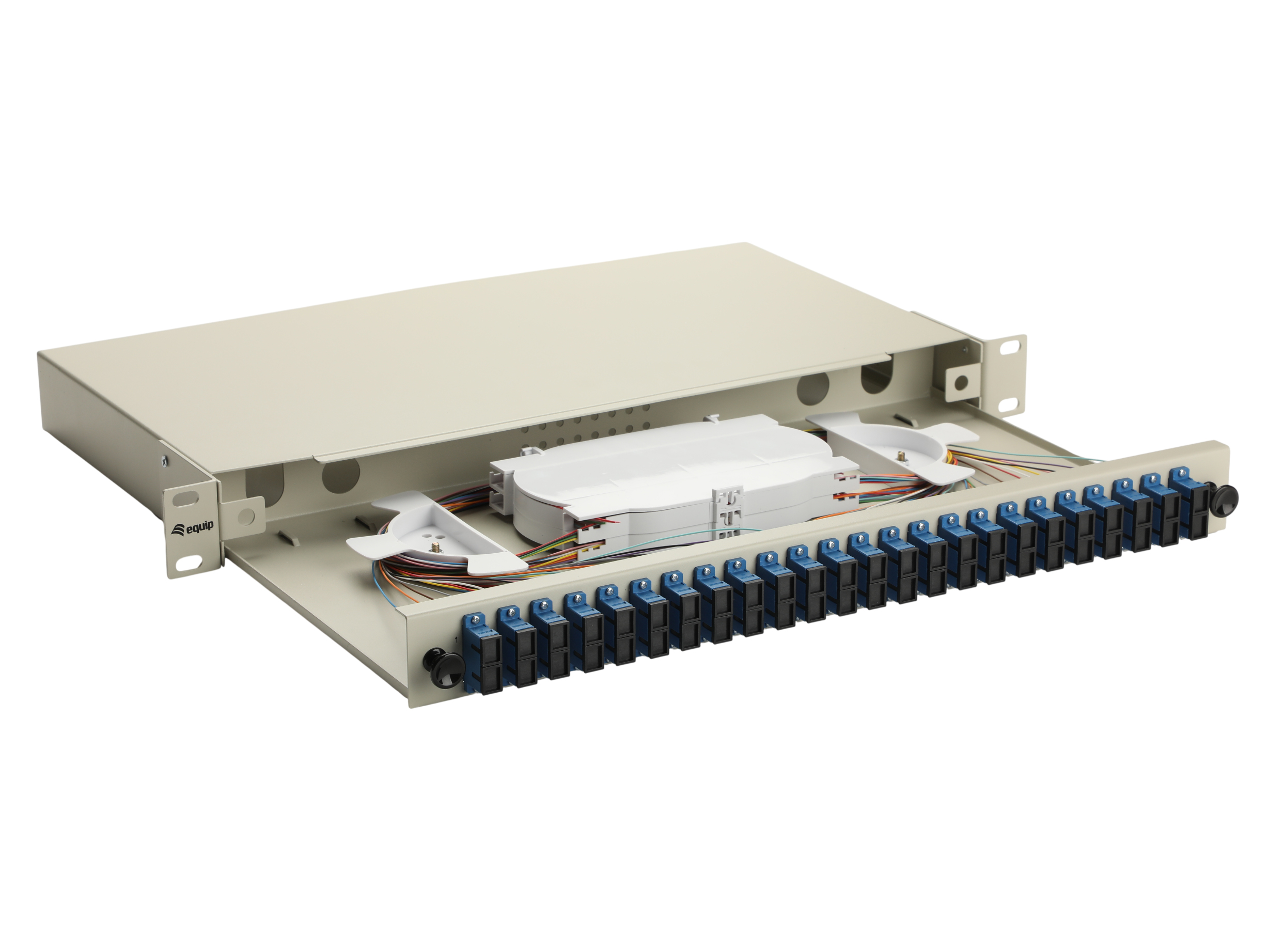 Equip LWL-Spleißkasten 24-Port SC-Duplex OS2 1U komplett gr