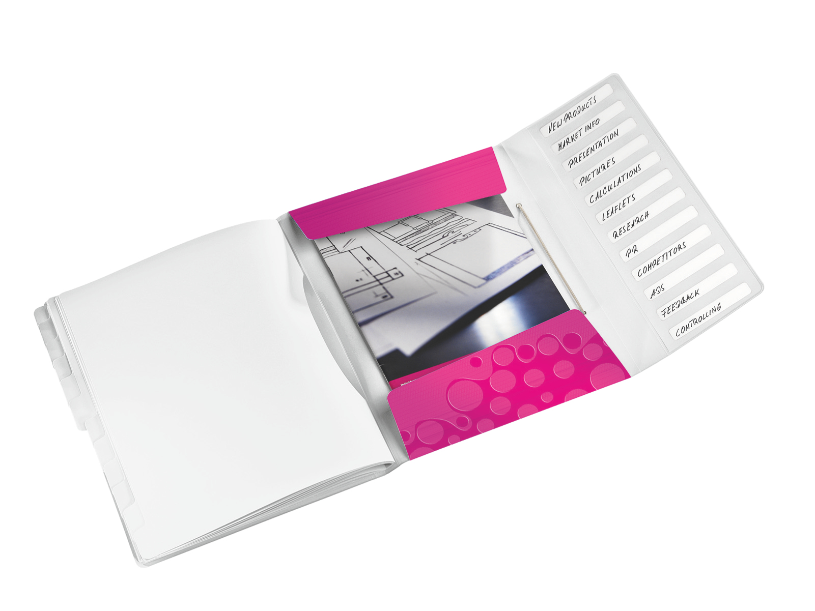LEITZ Ordnungsmappe WOW 4634 12 Fächer pink, 1 St.