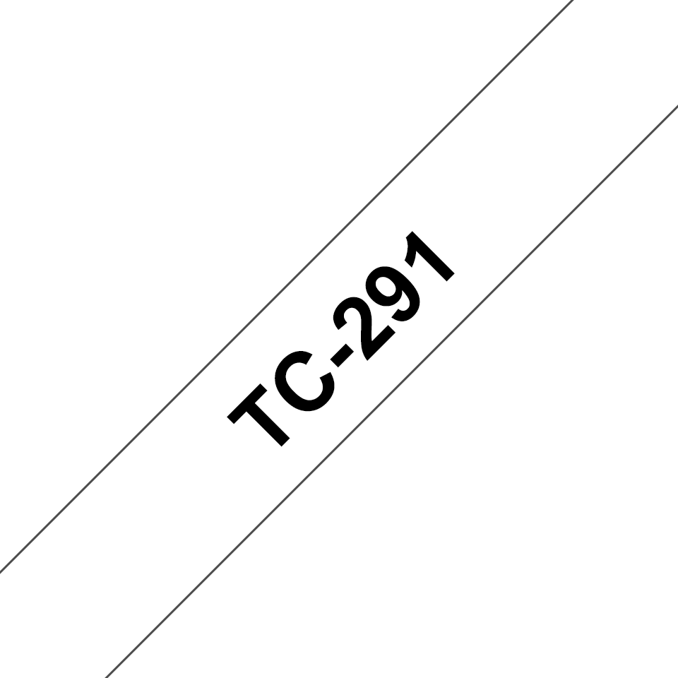 TC-291 LAMINATED TAPE 9MM 7.7M F/ PT BLACK ON WHITE