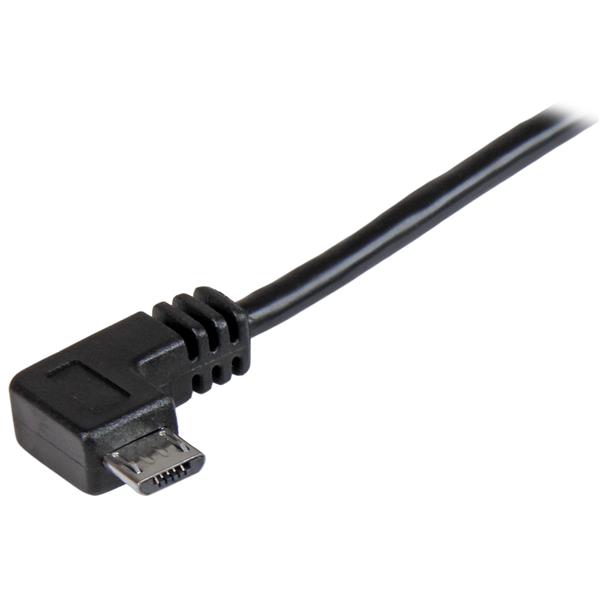 0.5M ANGLED MICRO USB CABLE CHARGE + SYNC CABLE - 24 AWG