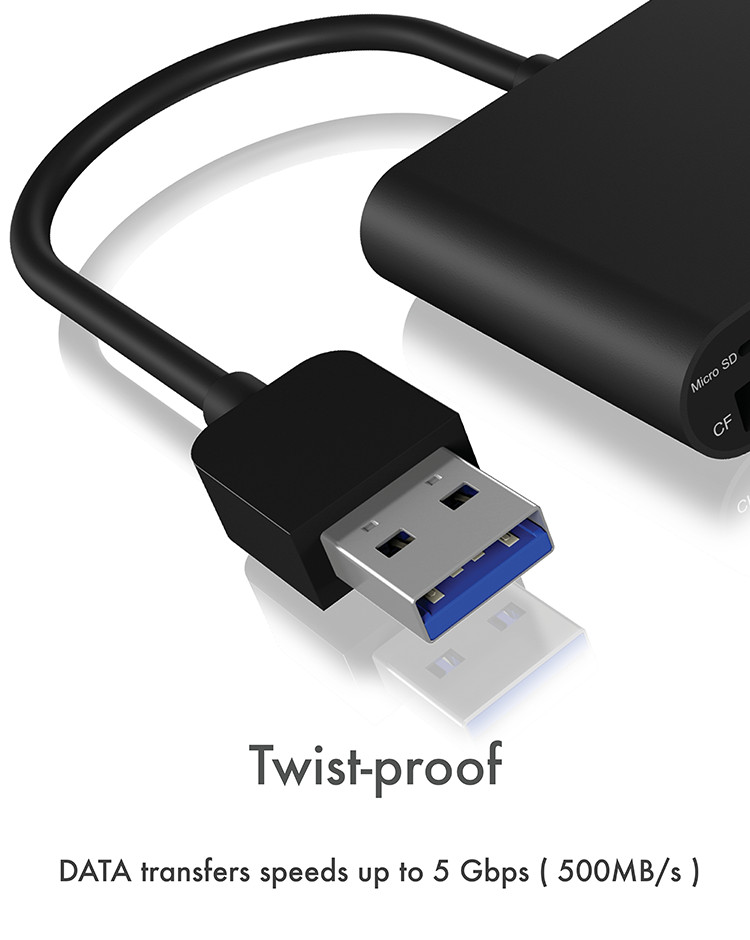 MultiReader IcyBox 3xCard CF,SD,microSD IB-CR301-U3 retail