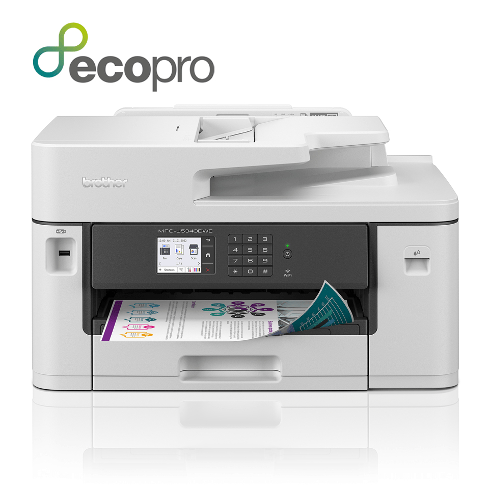 brother MFC-J5340DWE 4 in 1 Tintenstrahl-Multifunktionsdrucker grau, brother EcoPro Ready