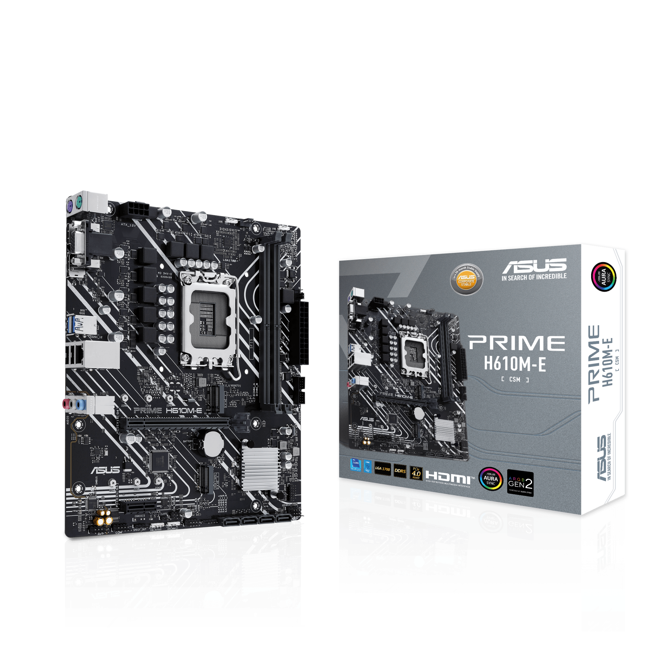 ASUS PRIME H610M-E-CSM LGA1700 microATX MB 2xDDR4 4xSATA 2xM.2