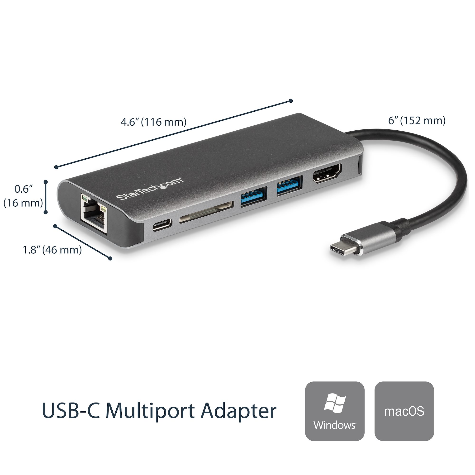 USB-C MULTIPORT ADAPTER W/ SD .