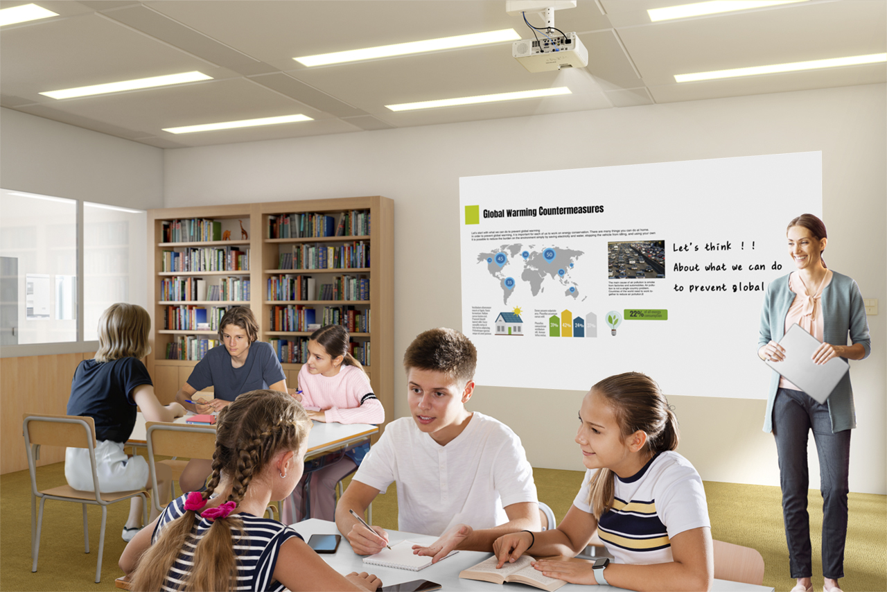EPSON EB-L265F Projector 1080p 4600Lm projection ratio 1.32 - 2.12:1 2.500.000:1 16W speaker