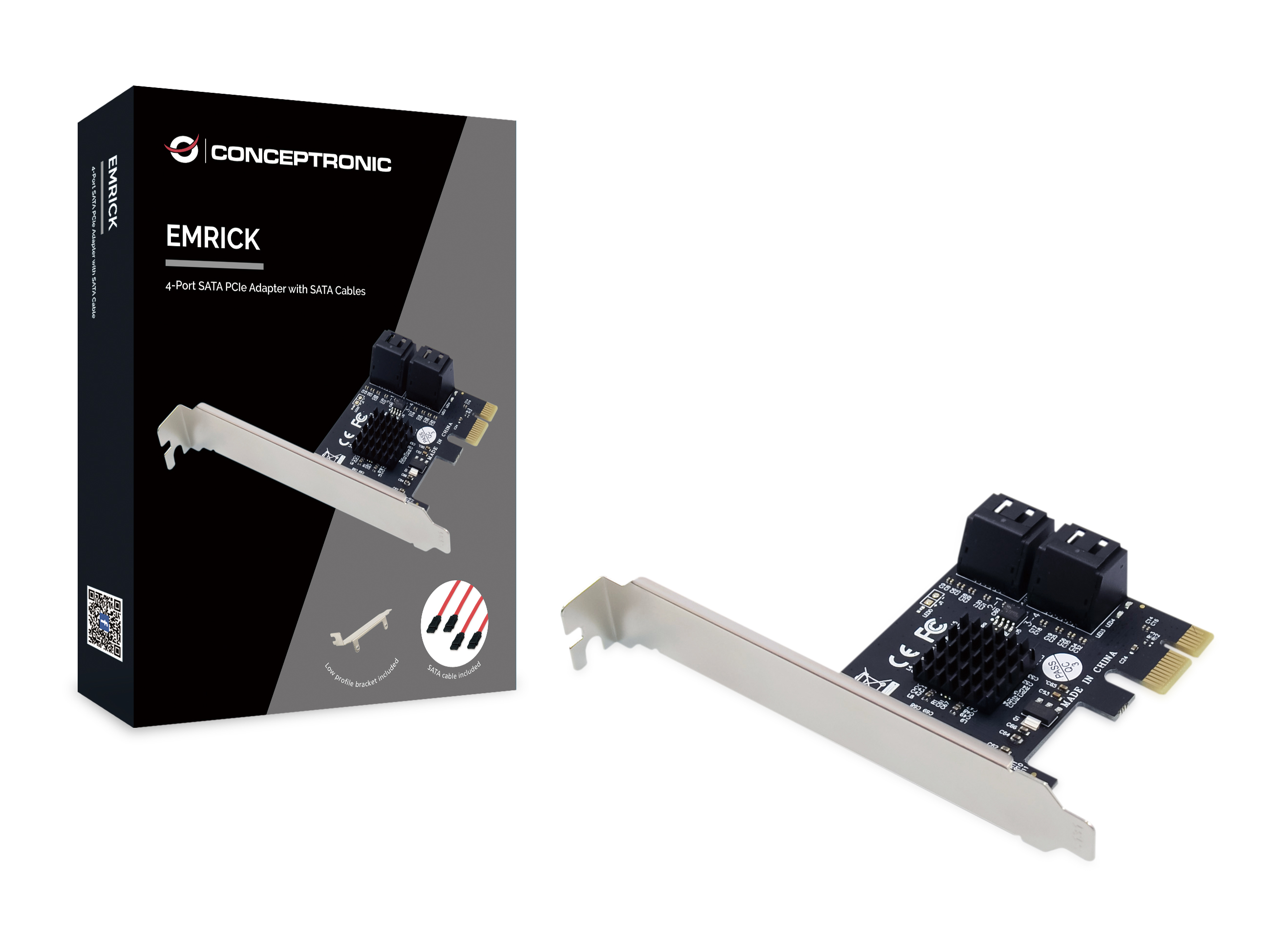 CONCEPTRONIC SATA 1xPCIe2.0 Card 4-Port 4xSATA3.0 6Gbps
