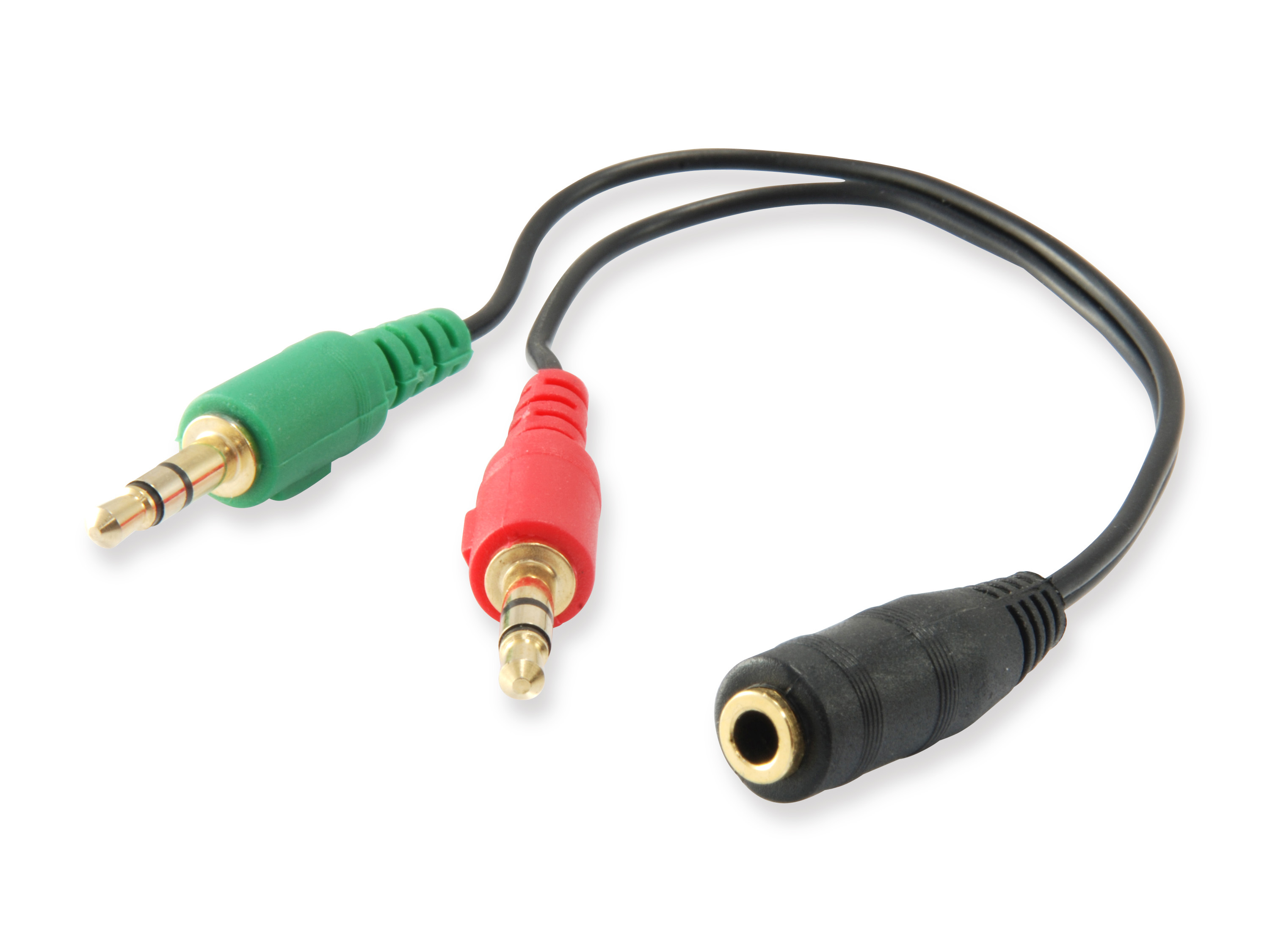 Equip Audiokabel Splitter 3.5mm->2x3.5mm Bu/St grün/rot Polybeutel