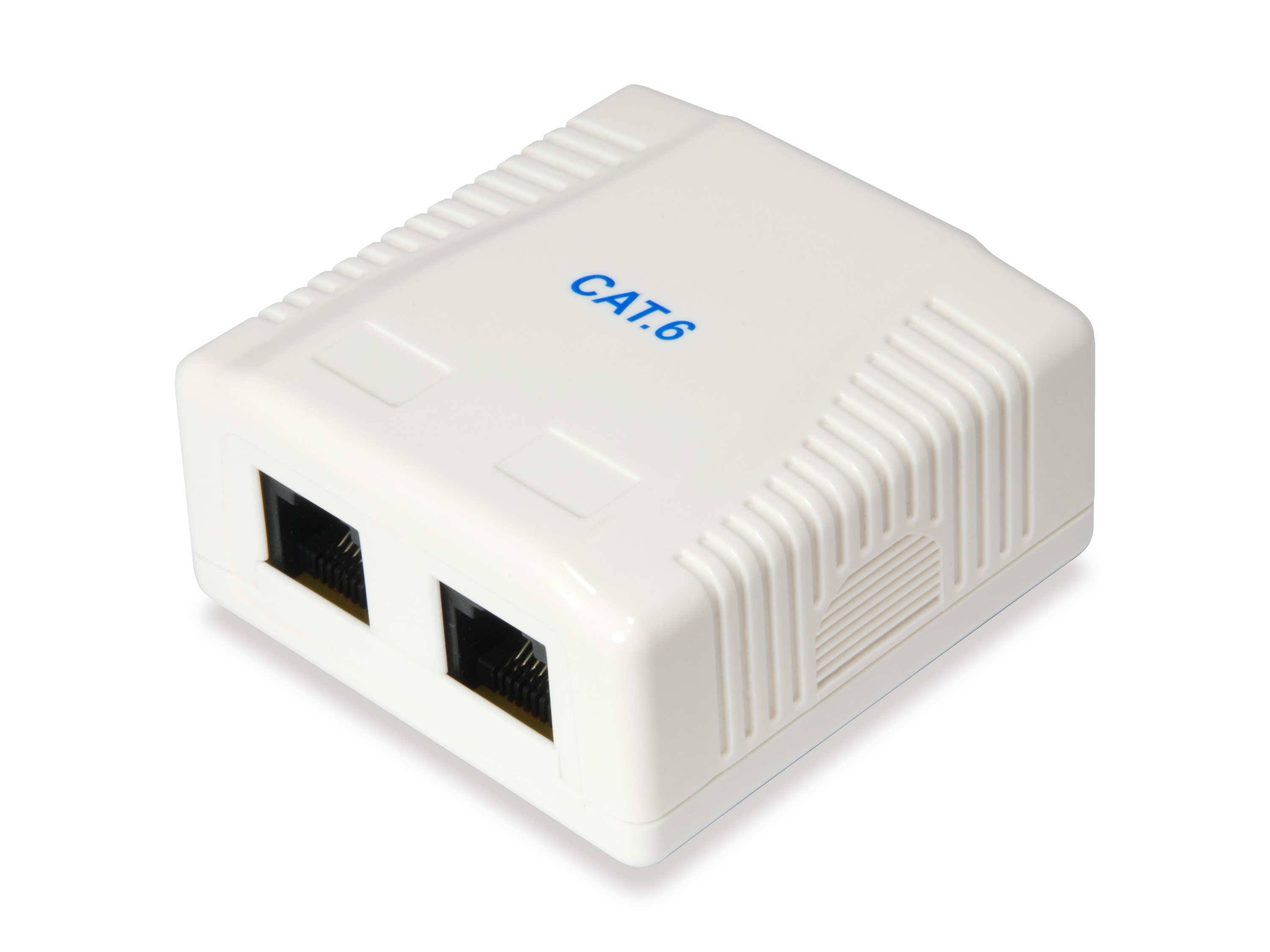 Equip Aufputzdose Cat6 2-Port 2x RJ45 UTP RAL 9010 ws Polybeutel