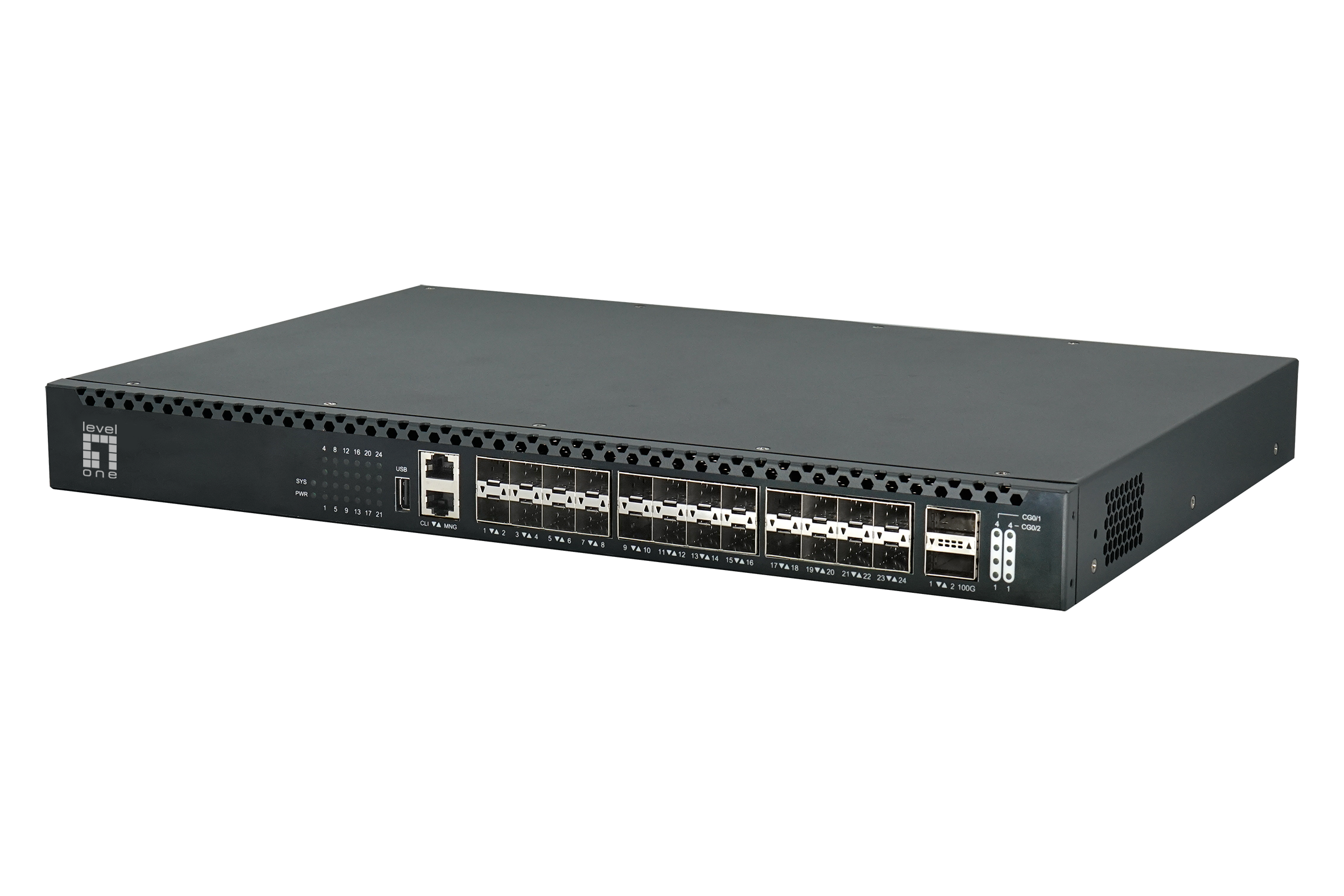 LevelOne Switch 24x10GSFP+/2x100GQSFP+ TOR 19 Managed L3