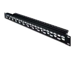 DIGITUS Patchpanel 1HE 24-Port modular geschirmt schwarz