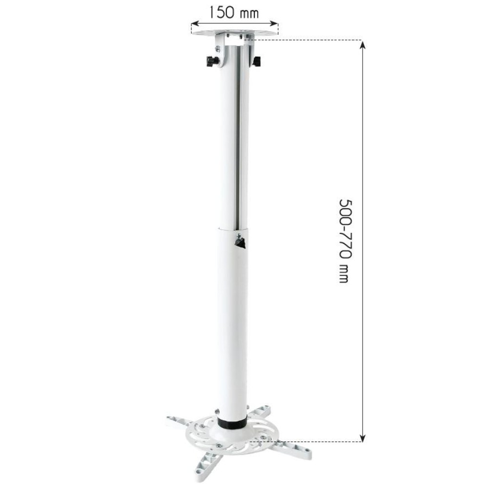 Techly Profi Deckenhalterung f. Beamer,ausziehbar,50-77cm,w.