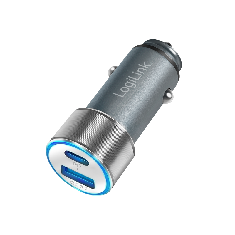 Logilink USB Kfz Ladeadapter 2Port 1xUSB-C PD,1xUSB-A QC,36W