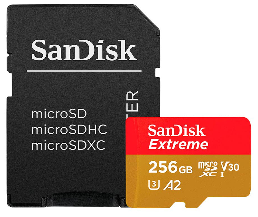 EXTREME PLUS MICROSDXC 256GB+SD ADAPTER 200MB/S 140MB/S A2 C10 V