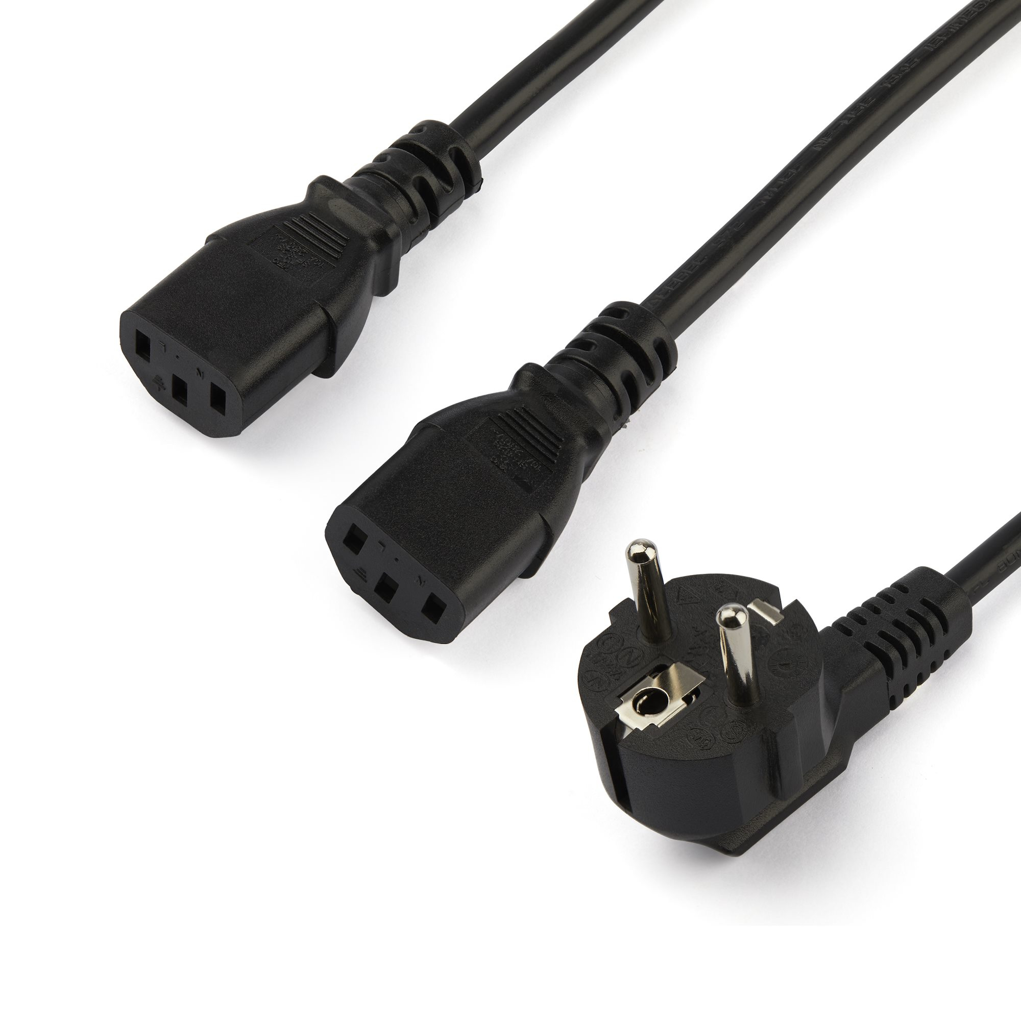 STARTECH.COM 2m C13 Power Cord - Schuko to 2x C13 - Y Splitter Power Cable
