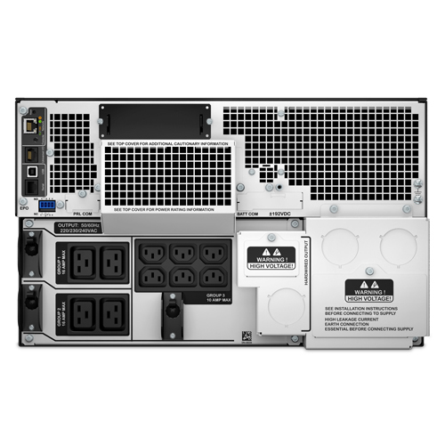 APC Smart-UPS SRT 10000VA RM UPS rack-mountable AC 230V 10 kW 10000VA Ethernet 10/100 USB output connectors 14 6U Black