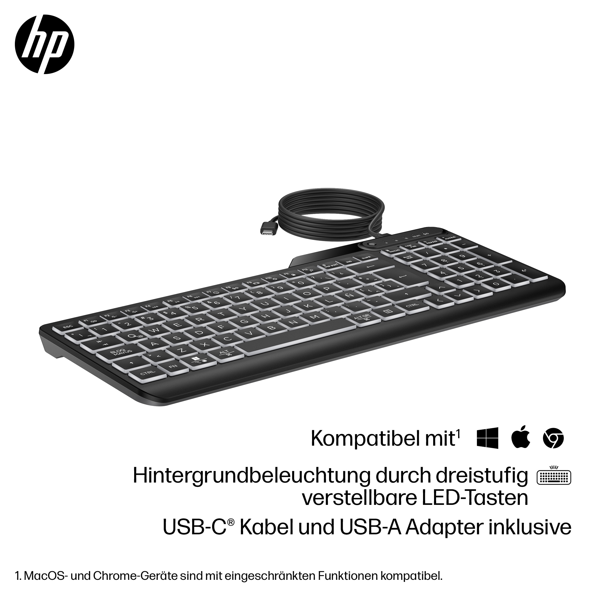 HP 405 MULTI-DEVICE BACKLIT KEYBOARD