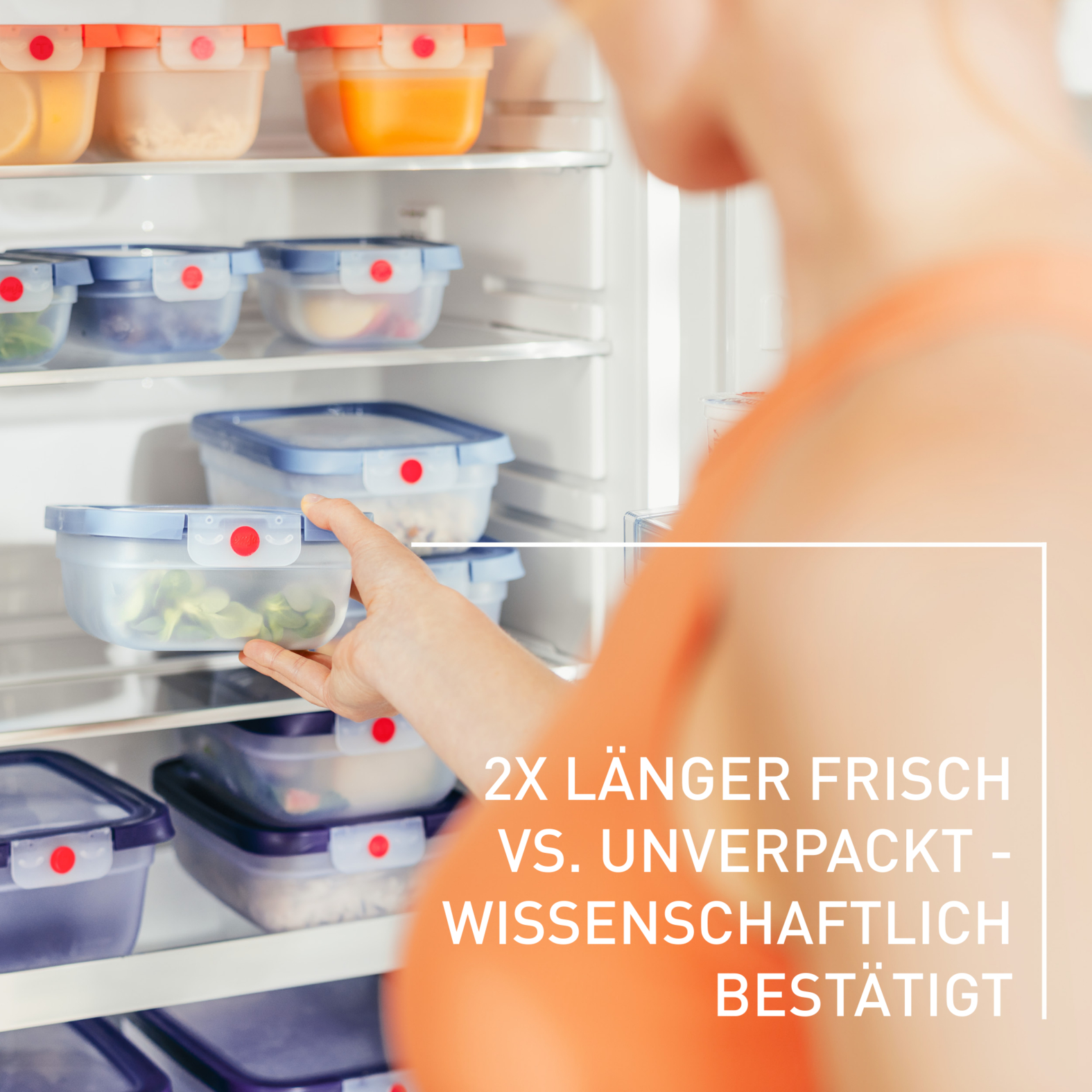 emsa Frischhaltedose ONECLICK 7,3 cm hoch orange 1,2 l, 1 St.