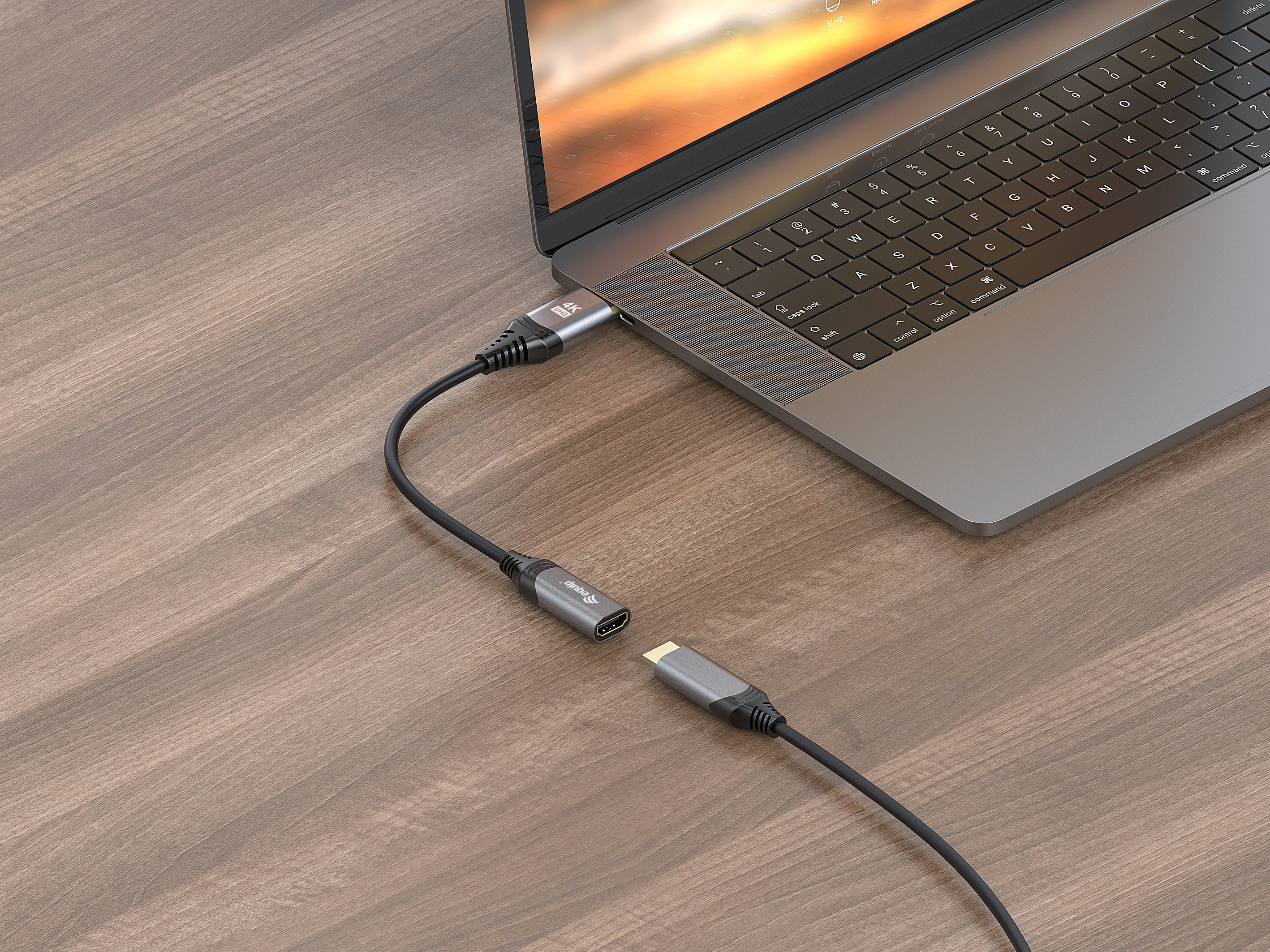 Equip 1.2 DisplayPort->HDMI 4K/ 60Hz St/Bu 0.15m gr
