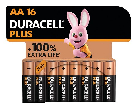 DURACELL Batterien PLUS Alkali-Mangan Mignon AA 1,5 V, 16 St.