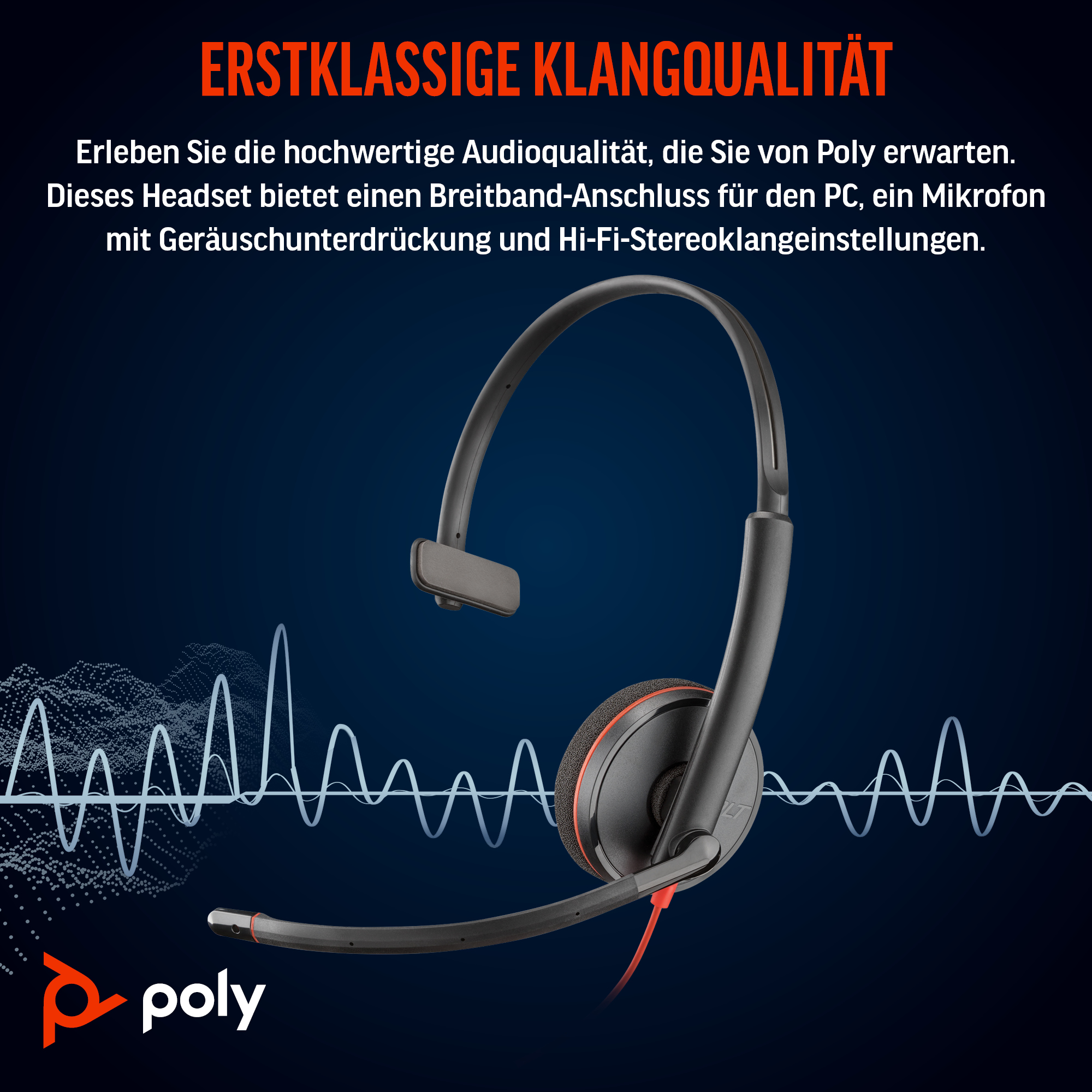 HP Poly Blackwire 3210 Monaural USB-C Headset +USB-C/A Adapter Bulk SmartBuy