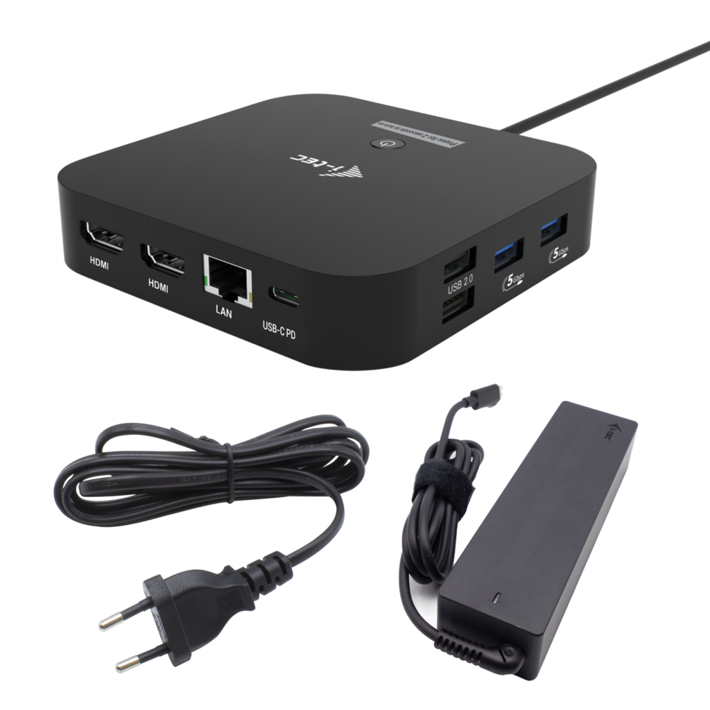I-TEC USB-C 2X HDMI DOCK 100W PD 100W + I-TEC CHARGER 100W