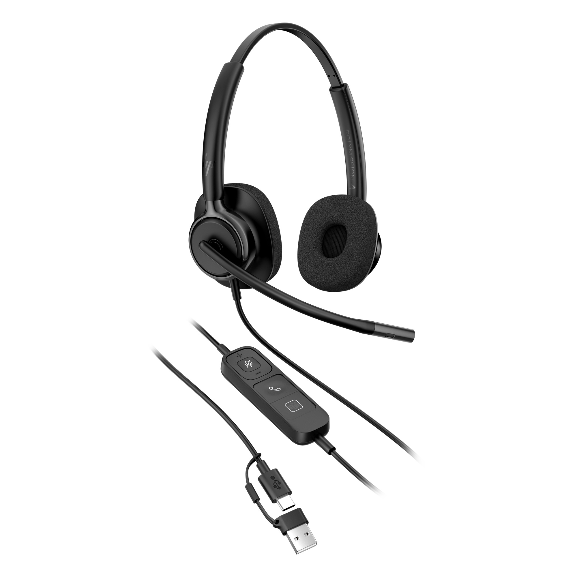 HP Poly Mission 425 Stereo USB Wired Headset Classic Bulk WW