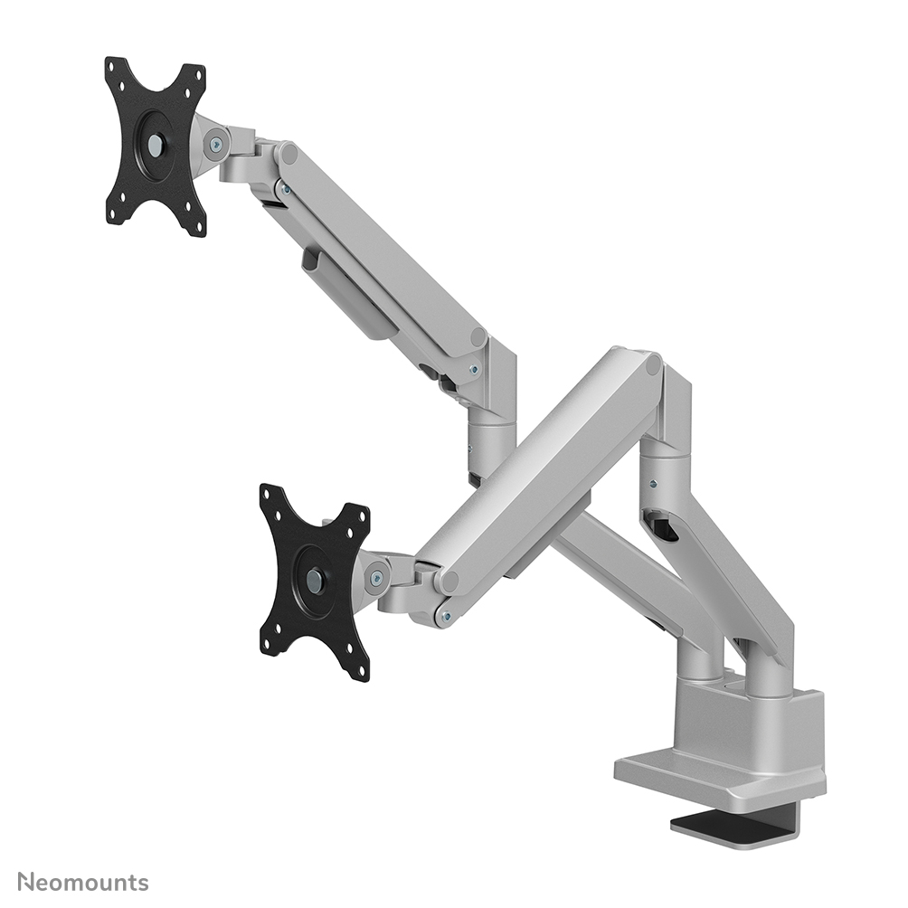 NEOMOUNTS Next Slim Desk Mount double display topfix clamp/grommet silver