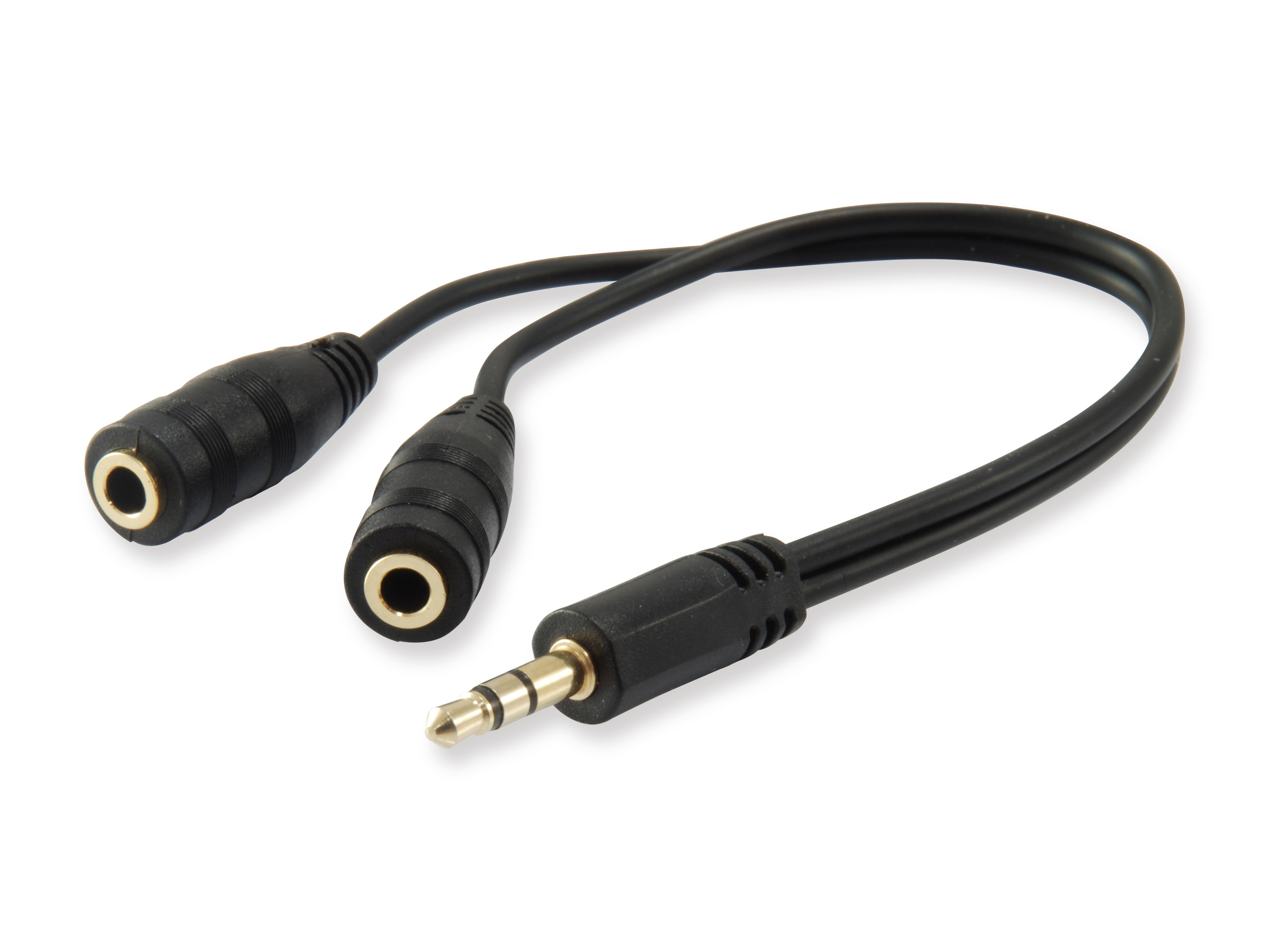 Equip Audiokabel Splitter 3.5mm->2x3.5mm St/Bu schwarz Polybeutel