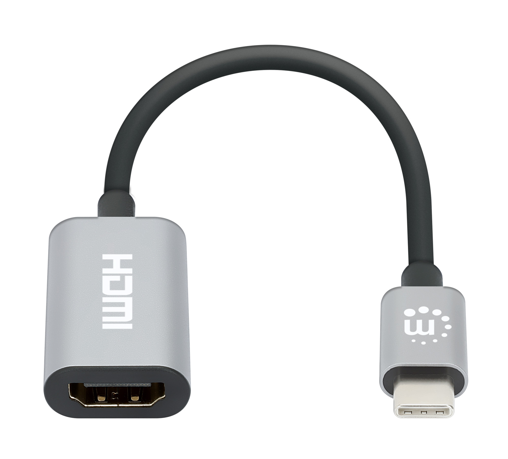 MANHATTAN USB-C auf HDMI-Adapter 4K 60Hz Alu Space grau