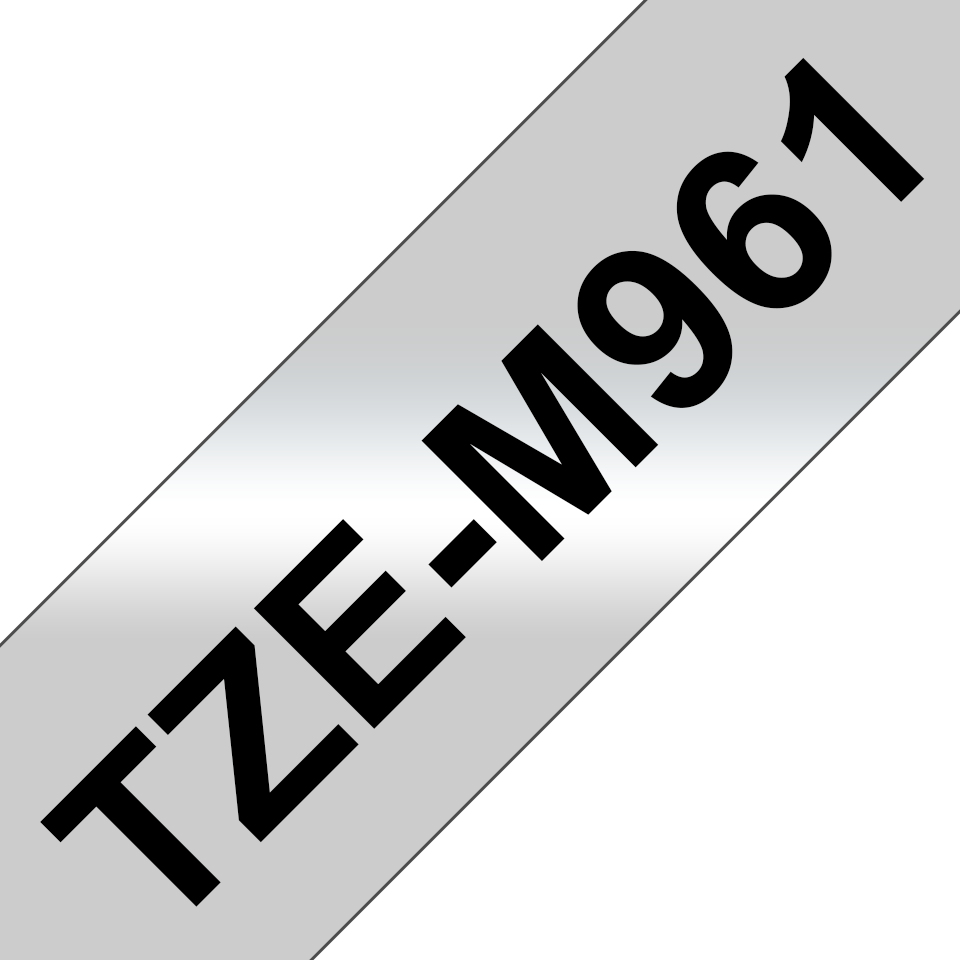 TZE-M961 TAPE 36 MM - LAMINATED 8M BLACK ON SILVER METALLIC (MAT