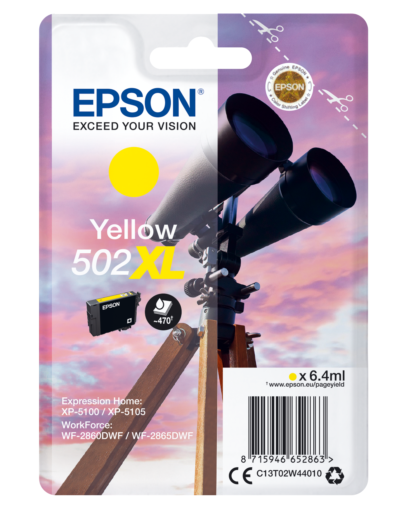 EPSON 1LB Singlepack Yellow 502XL Ink SEC w/s