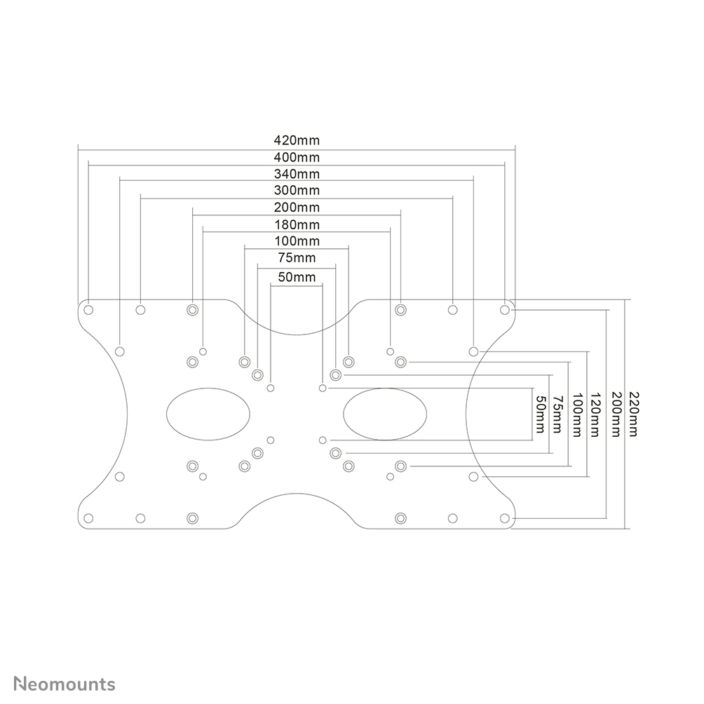 Neomounts Adapterpl. 22-52 1TFT sil. Max.35KG