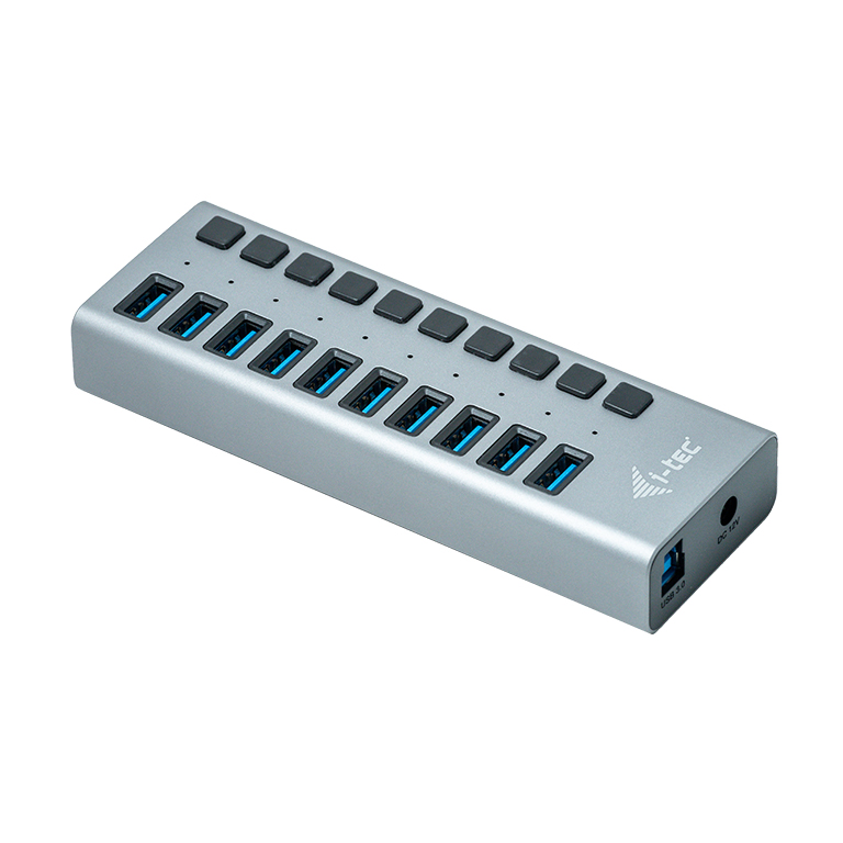 I-TEC USB 3.0 Charging HUB 10port port mit externem Netzadapter 48W 10x USB Ladeport fuer Tablets Notebooks Ultrabooks PC