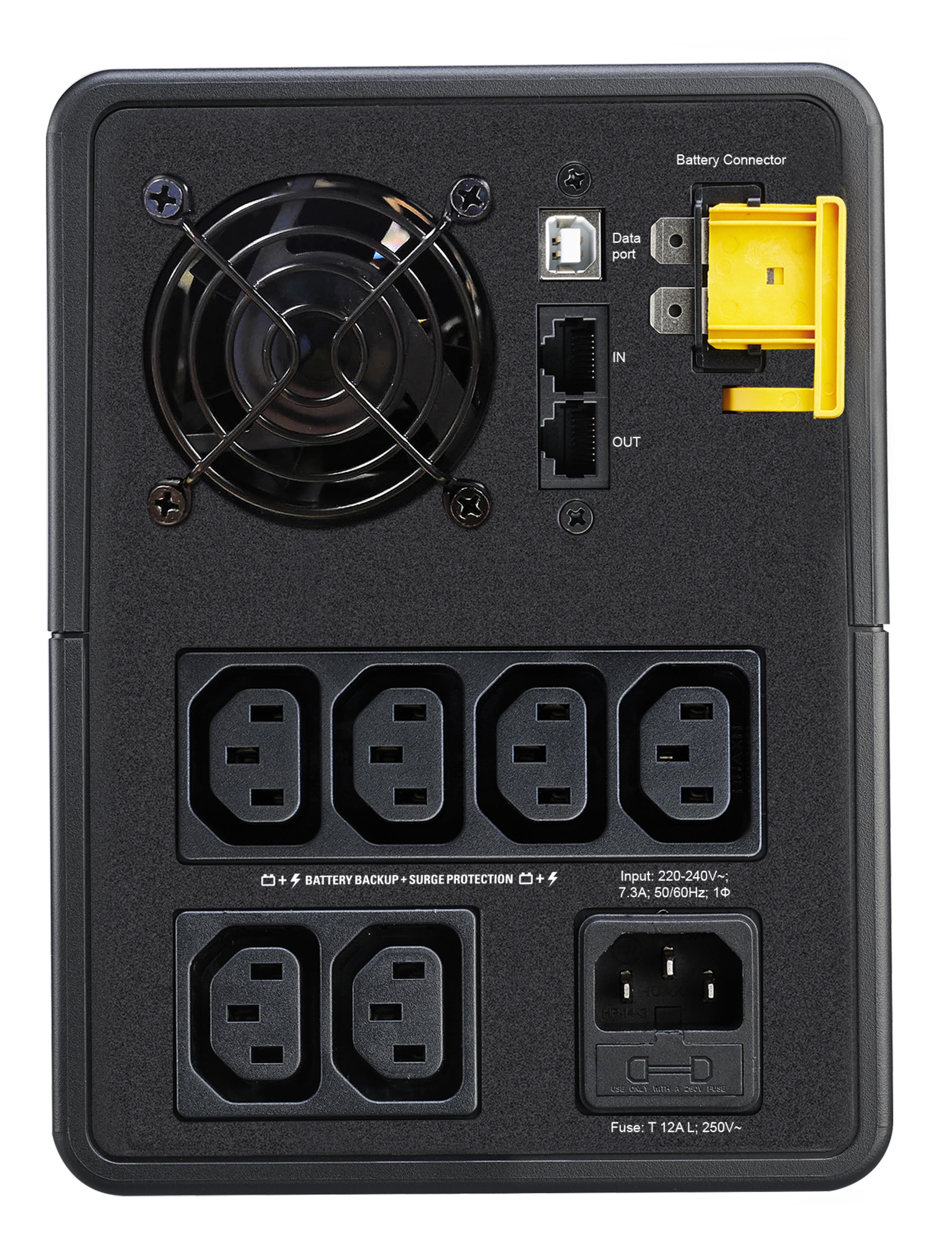 APC Back-UPS BX Series BX1600MI UPS AC 230V 900Watt 1600VA 7Ah output connectors 6