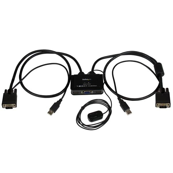 2PORT CABLE KVM WITH VGA USB AND REMOTE SWITCH BUTTON