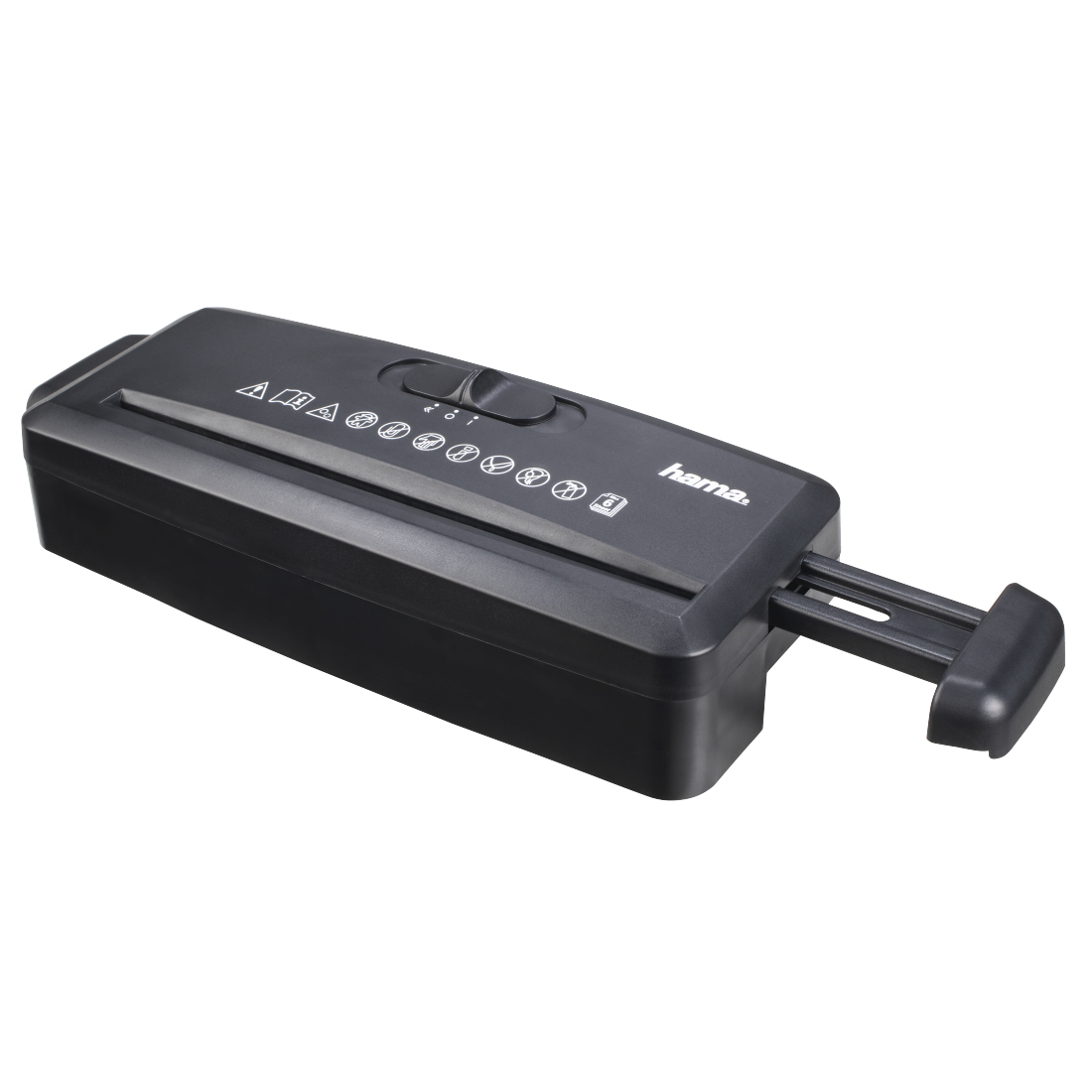 hama Mini S6 Aktenvernichter mit Streifenschnitt P-1, 8 mm, bis 6 Blatt, schwarz