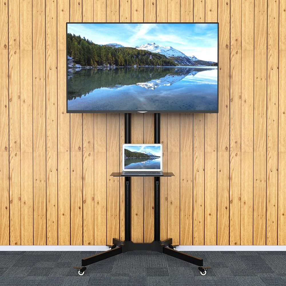 TECHLY TV Wagen fuer Displays Bildschirme LCD LED von 76 bis 165cm 30-65Zoll fuer Ihre Ausstattung bis 60KG VESA max 600X400