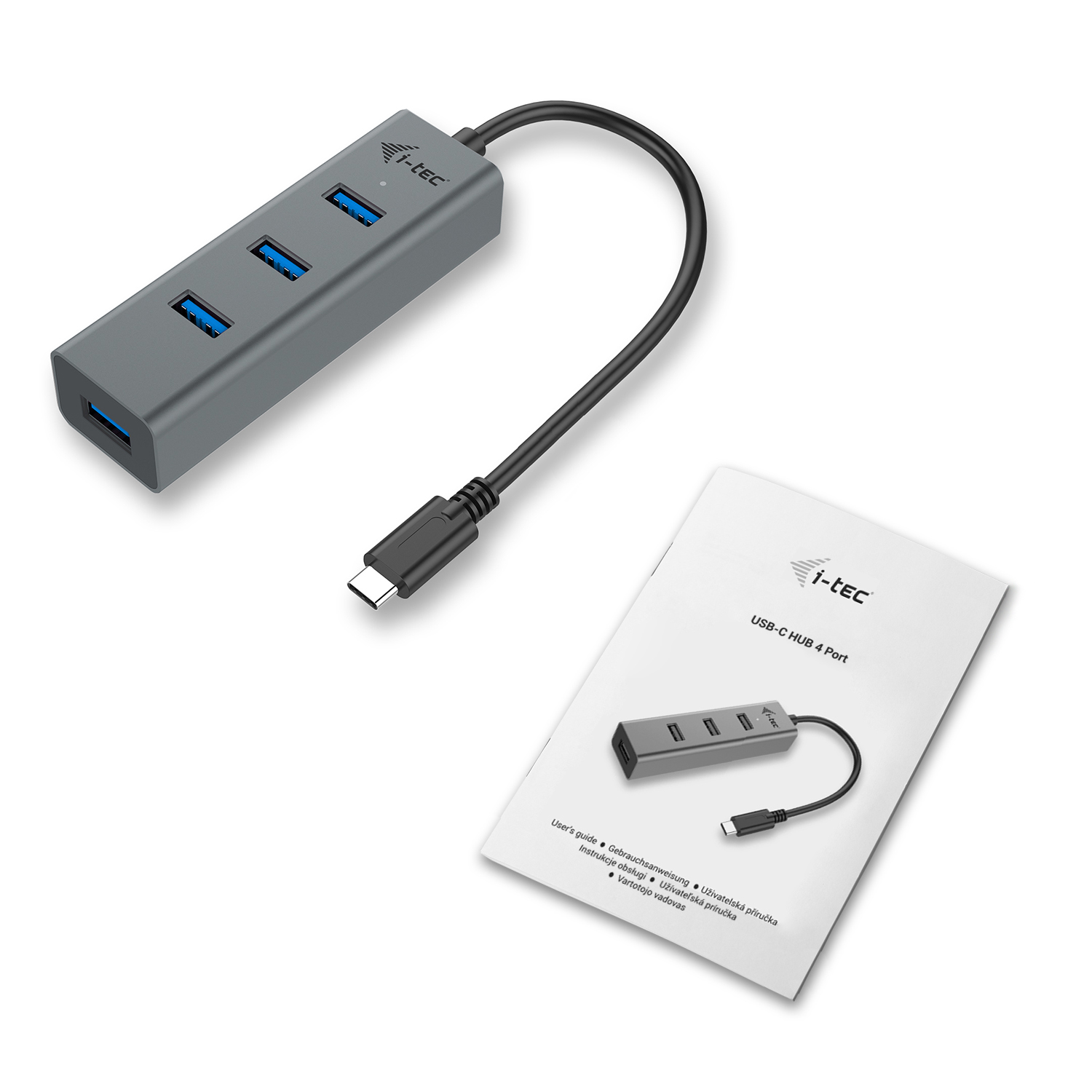 I-TEC USB-C METAL 4-PORT HUB PASSIVE 4XUSB 3.0 TB3 COMP.