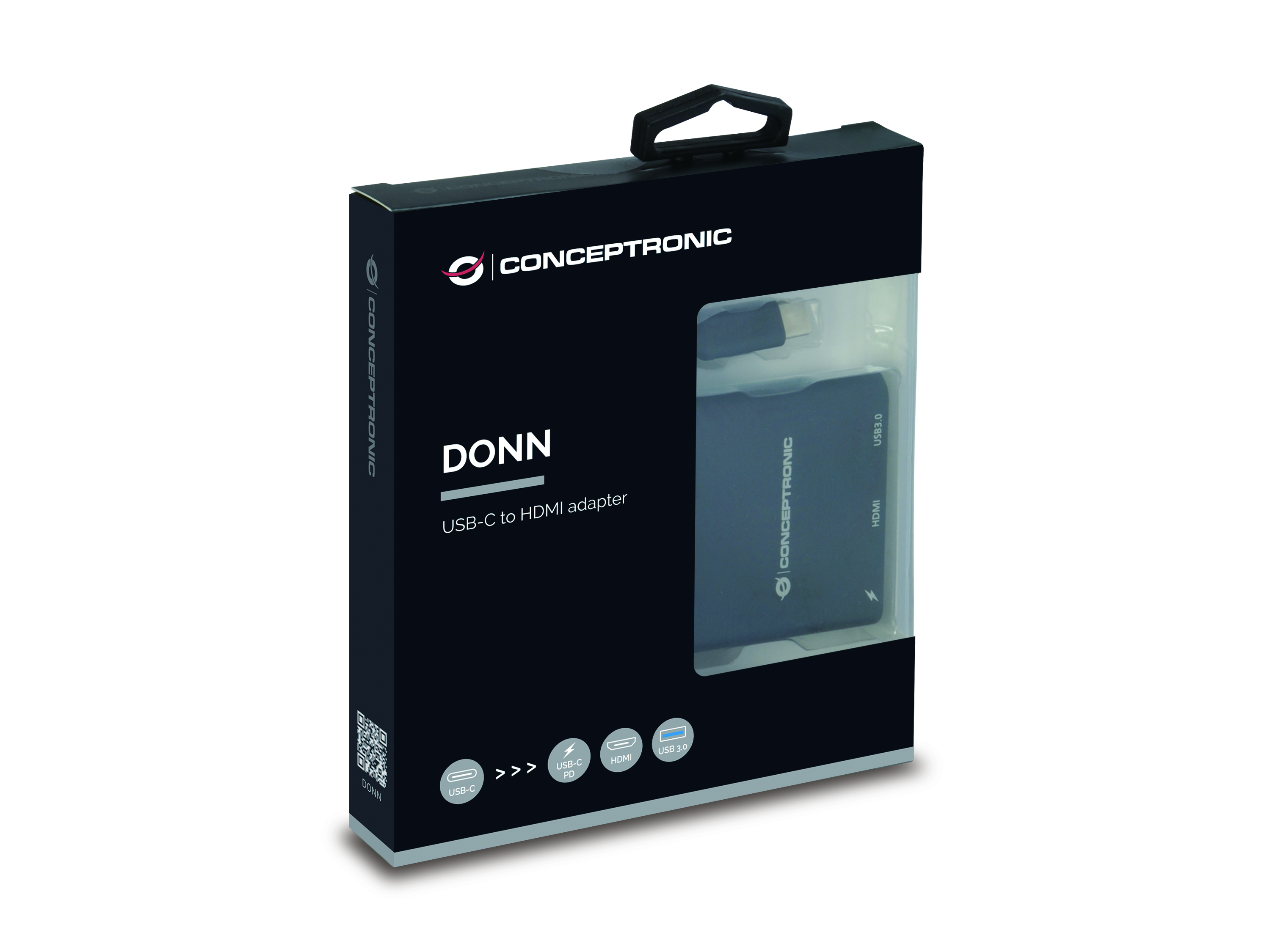 CONCEPTRONIC 3-1 Dock USB-C->HDMI/USB-A/100WPD 25cm sw