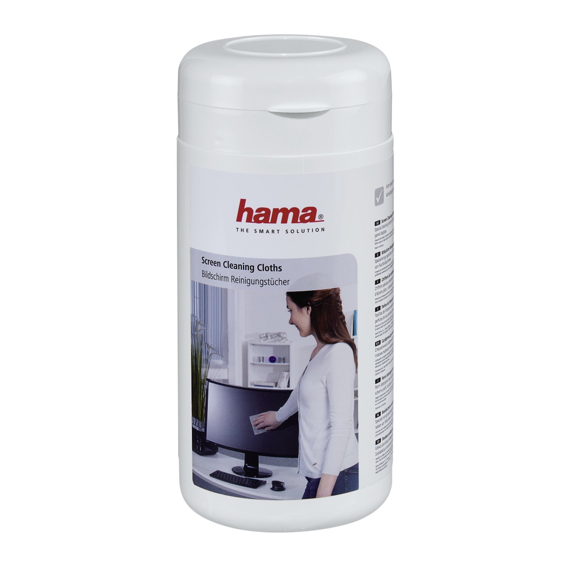 hama Bildschirm-Reinigungstücher 1-lagig weiß, 100 Tücher