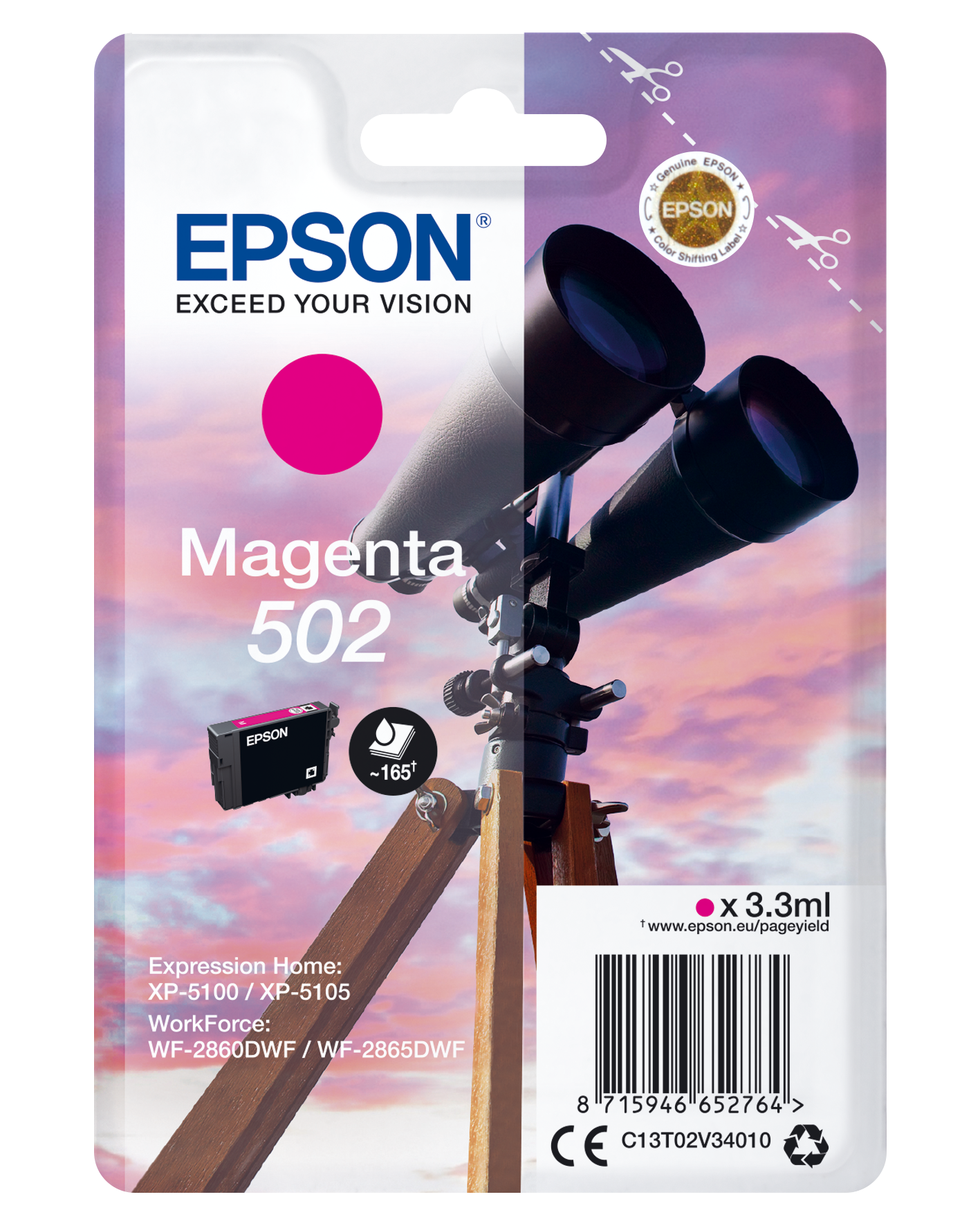 EPSON 502/T02V34 (Fernglas) magenta Druckerpatrone