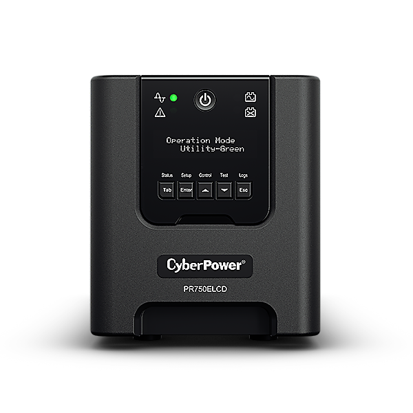 CYBERPOWER PR750ELCD Line-Interactive 750VA/675W Sinsuwelle AVR LCD Ausgang Schuko (2) (2) IEC RS232 USB HID EPO EnergyStar SMT750