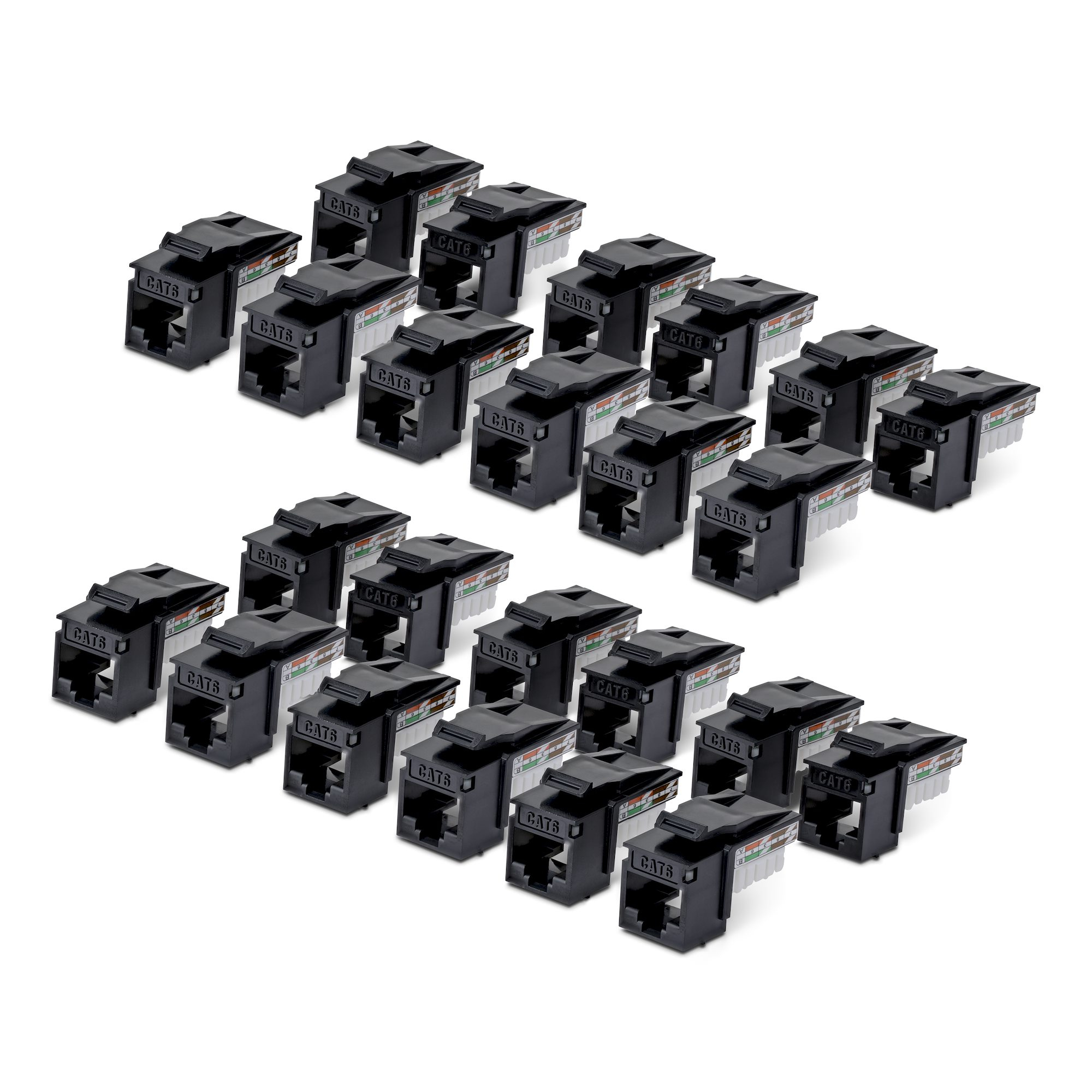 CAT6 KEYSTONE JACK 24-PACK 24-PACK90-DEGREE 110 PUNCH DOWN