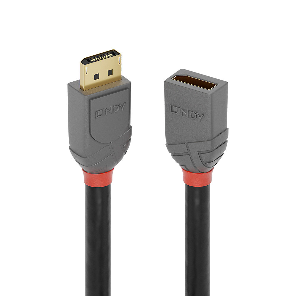 DisplayPort 1.4 Verlängerungskabel Anthra Line, Stecker > Buchse
